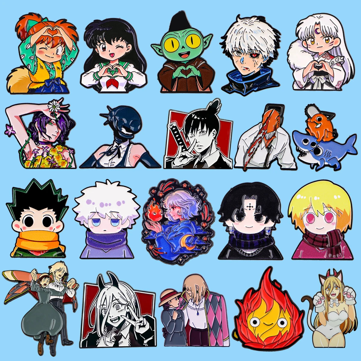 Anime Characters Heart Enamel Pin