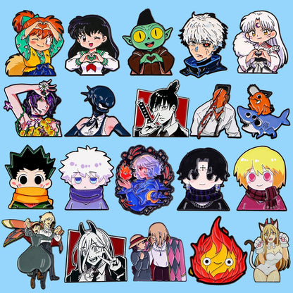 Anime Characters Heart Enamel Pin