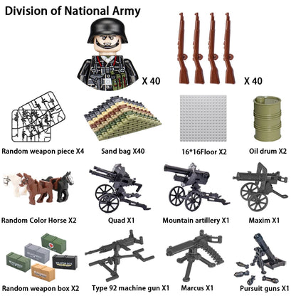 24pcs/batch WW2 Military Character WW2 Army Building Blocks Military Soldier Character Building Blocks Kids Holiday Gift Toys