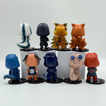 Hot Naruto Itachi Sasuke Kakashi Gaara Series 9PSC set Blind Box Trendy PVC Toy Figure Pendant Collection Birthday Present