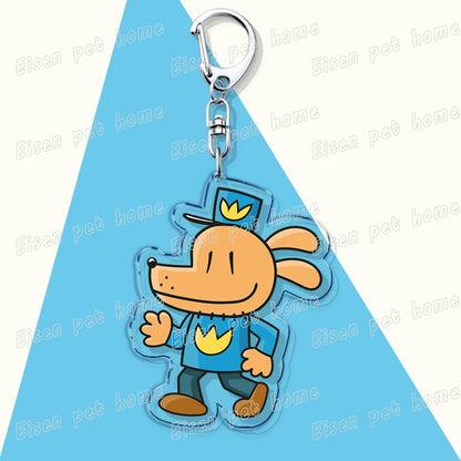 Dog Man Cat Keychain