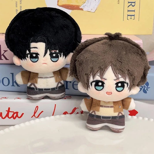 2026 new 10cm Attack on Titan Plush  Eren Mikasa Levi Anime Mini  Cute Backpack Pendant Decoration Boys Girls Gift