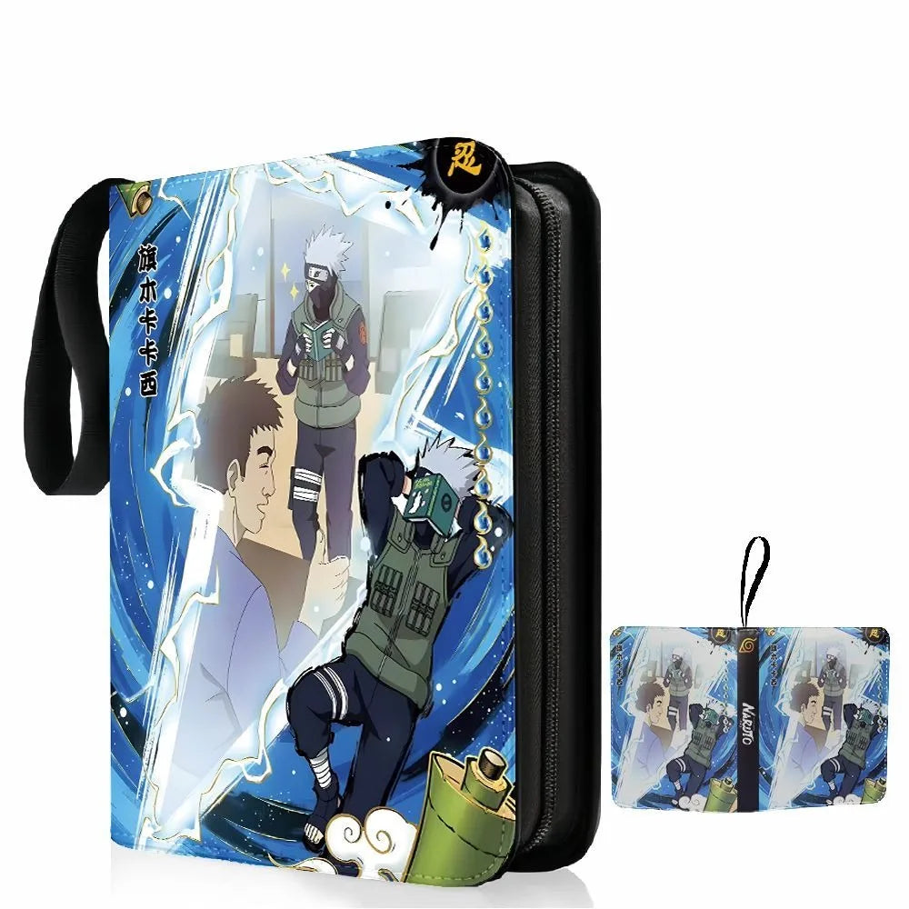 NARUTO Cards Binder 4/9 Pocket Trading Card Holder Collector Anime Card Album with 50 inner Pages Zipper Holder Up to 900 Cards