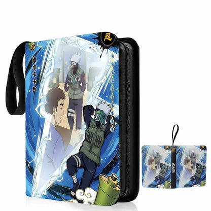 NARUTO Cards Binder 4/9 Pocket Trading Card Holder Collector Anime Card Album with 50 inner Pages Zipper Holder Up to 900 Cards