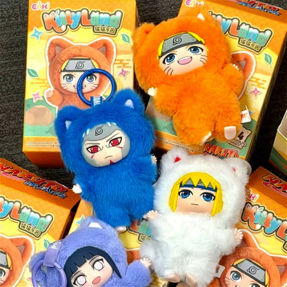 EAKi Naruto Kitten Land Series Plush Doll Blind Box V3 Cute Naruto Sasuke Anime Peripheral Figure Surprise Toys Collectible Gift