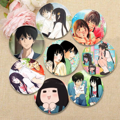 Kimi Ni Todoke Tinplate Pin Round Cartoon Snap-in Brooches