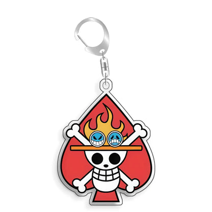 Keychain OP OPTCG Card Straw Hat Piates Brook Backpack Pendant Anime Game Fans Gift Recycled Acrylic Decoration Rare Card Toy5cm