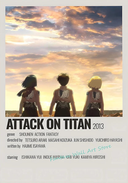 A-ttack-on-Titan Anime Levi Ackerman Eren Yeager Anime Characters Series Poster Canvas Painting Wall Pictures Home Room Decor
