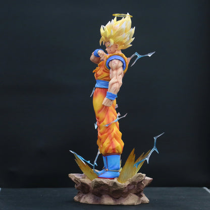 JJ Dragon Ball Z Son Goku Ssj2 Figure Led Base Super Saiyan 2 Goku Pvc Action Figures 33cm/12.99inch Collection Model Toys Gifts