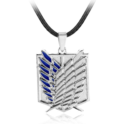 Attack on Titan Necklaces Pendants Wings Of Liberty Metal Unisex Leather Chain Fashion Accessories Pendant Two Colors