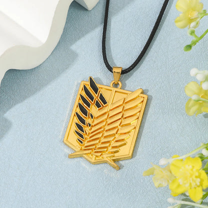 Attack on Titan Necklaces Pendants Wings Of Liberty Metal Unisex Leather Chain Fashion Accessories Pendant Two Colors