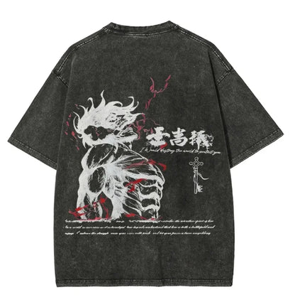 Attack on Titan Men and Women Summer Fashion Casual Clothing Retro Street Style Anime Printed Cotton T-shirt