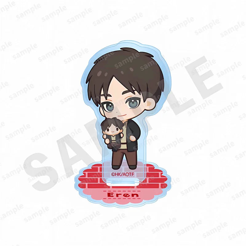 Attack on Titan Cute Chibi Q Version Eren Levi Mikasa Anime Character Acrylic Keychain Acrylic Stand Bag Pendant Desktop Decor