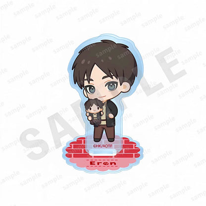 Attack on Titan Cute Chibi Q Version Eren Levi Mikasa Anime Character Acrylic Keychain Acrylic Stand Bag Pendant Desktop Decor