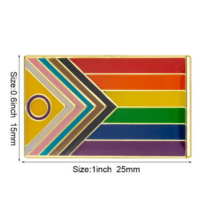 Progress Pride Heart Shaped Lapel Pin Flag badge Brooch Pins Badges