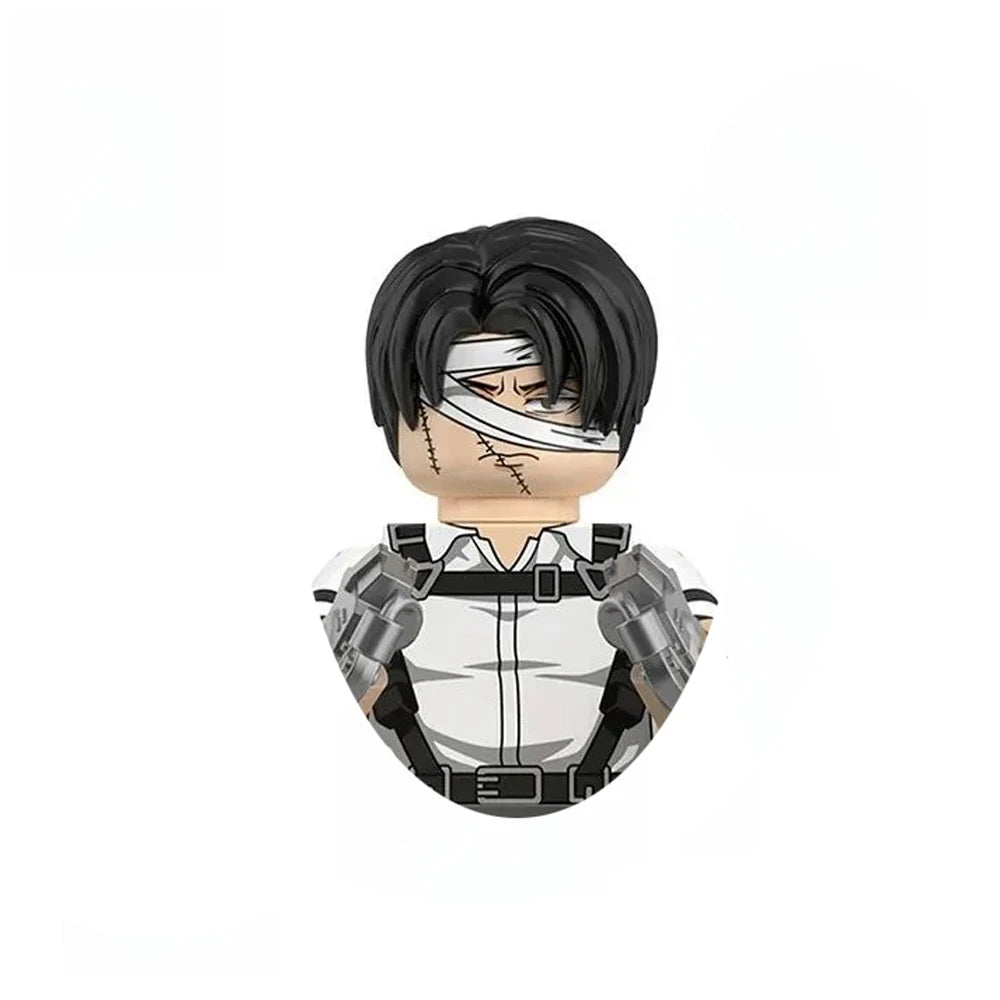 Anime Attack on Titan Building Blocks Keychain Mini Figure Keyring Collectible Toy Pendant for Bag Accessories Fans Gift