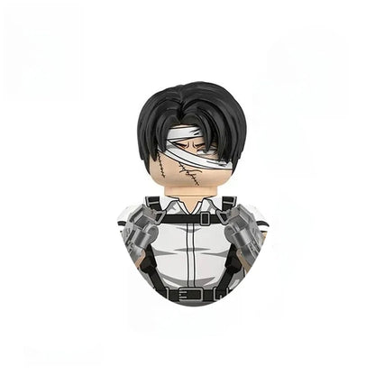 Anime Attack on Titan Building Blocks Keychain Mini Figure Keyring Collectible Toy Pendant for Bag Accessories Fans Gift