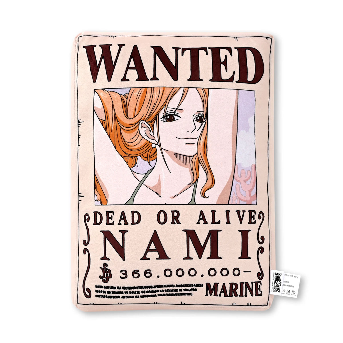 1pc Official One Piece Wanted Poster Cushion Pillow, Double-Sided Anime Throw Pillow Home Sofa Office Bedroom Collection Gift.