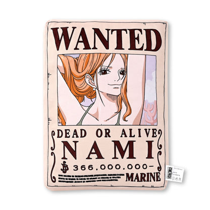 1pc Official One Piece Wanted Poster Cushion Pillow, Double-Sided Anime Throw Pillow Home Sofa Office Bedroom Collection Gift.