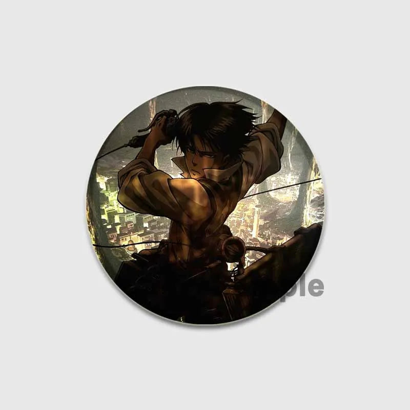 Attack on Titan Anime Brooches Erwin Eren Levi Lapel Pins Cartoon Cosplay Badge Gifts Accessories Backpack Clothes Decor Jewelry