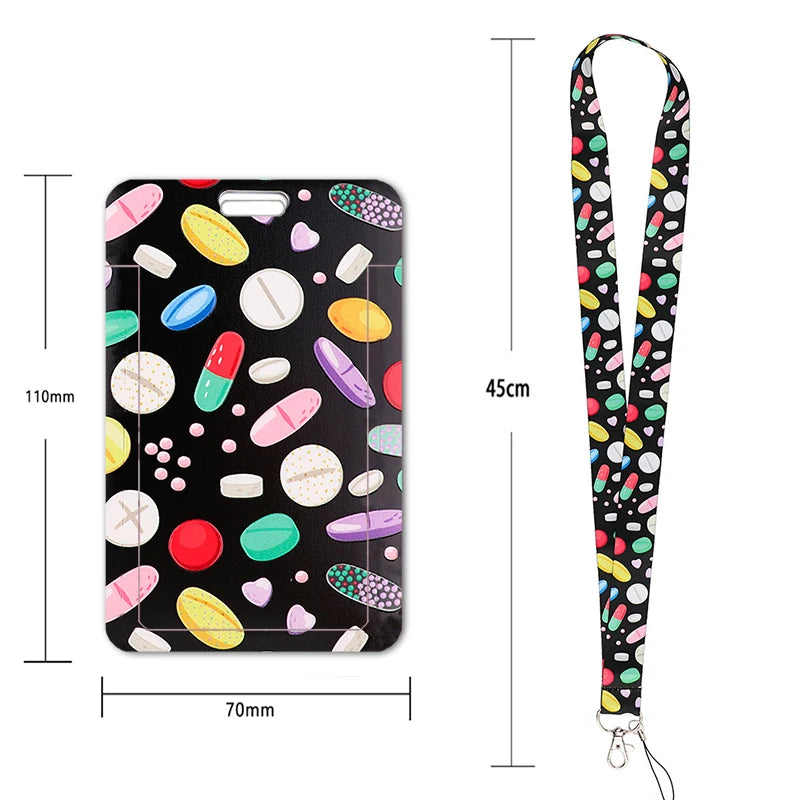 100 Styles Anatomy Credential Holder Keychains Neck Lanyard Pass Card Anime Credit Card Holder Keychain Straps Wholesale