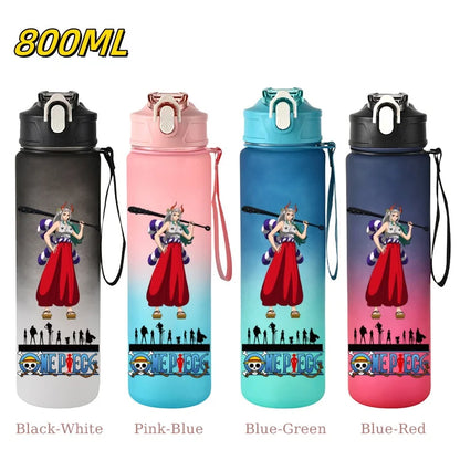 800ML ONE PIECE Monkey D. Luffy Nico Robin Anime Straw Sport Water Bottle for Easy Carry Ideal for Fitness Sports Outdoor