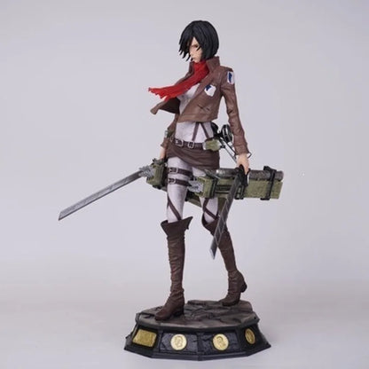 Attack On Titan Mikasa Standing Gk Pvc Figure 30cm Painted Finished Collectible Model Statue Desktop Decor For Anime Collectors