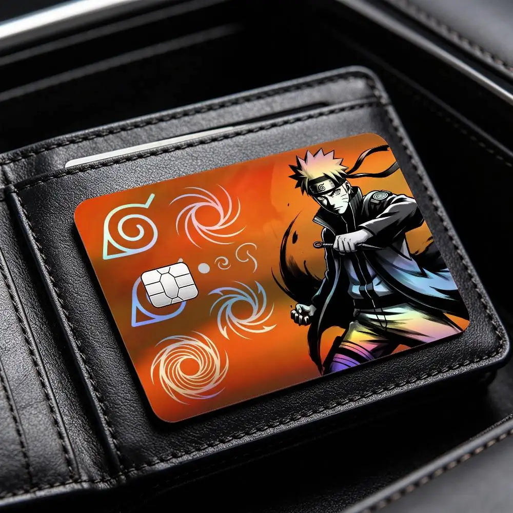 poster Uzumaki Naruto Uchiha Sasuke Sakura Kakashi itachi Laser Reflective Card Skin Sticker For Debit Credit Card