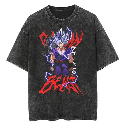 Hip Hop Streetwear Japan Anime Dragon Ball Print Oversized T-Shirt