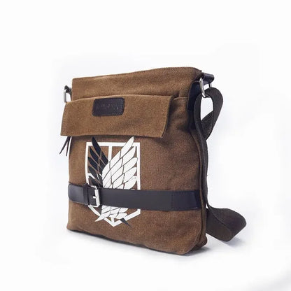 Attack on Titan Wings of Freedom one-shoulder canvas bag creative high-value cartoon print large-capacity portable men's handbag