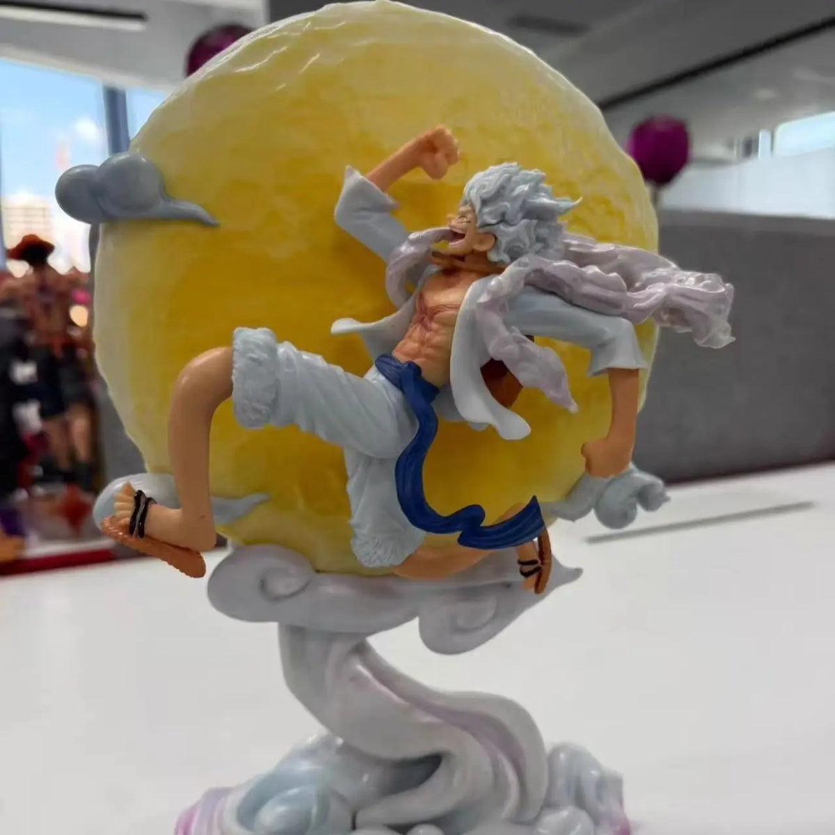 Anime One Piece Gear5 Nika Luffy Figure Moon Cloud Platform Statue PVC Collectible Figurine Model Decoration Toy
