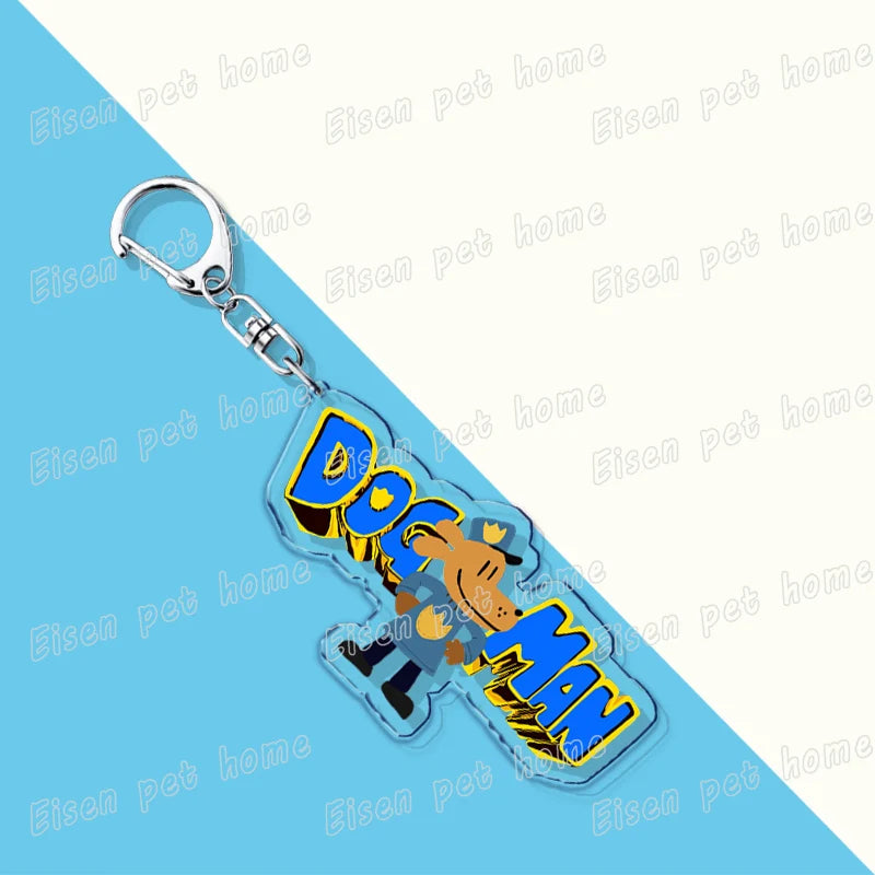 Dog Man Cat Keychain