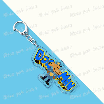 Dog Man Cat Keychain