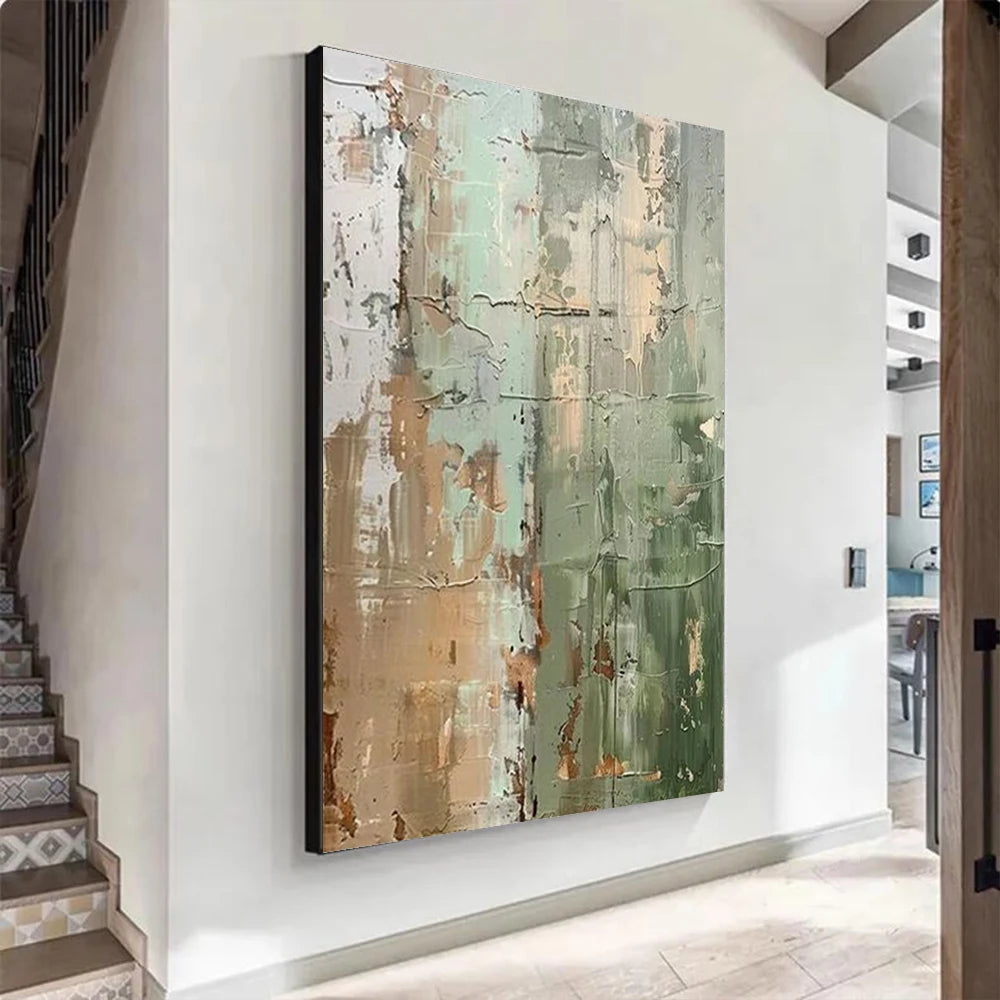 Large Picture Abstract Oil Painting on Canvas - Handmade Art Knife Drawing Wall Images for Home Living Room Decor Mural Artwork