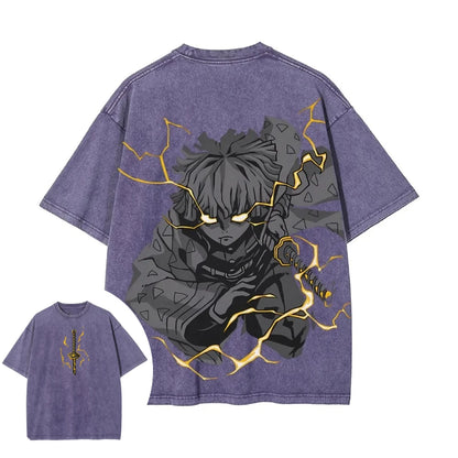 Demon Slayer Zenitsu Washed T-Shirt