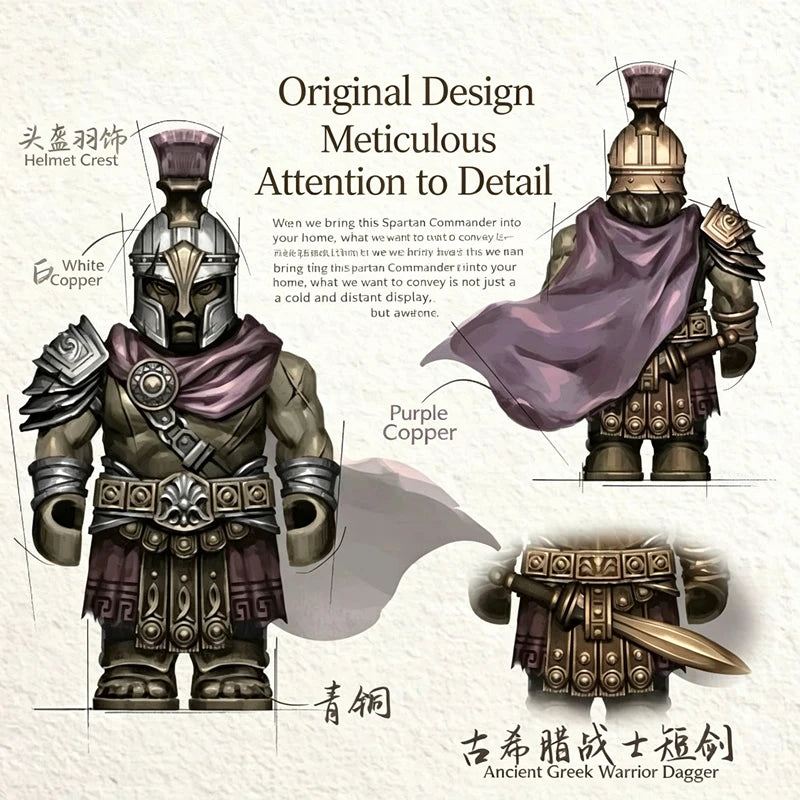 Original Logo 2026 Strong Magnetic Detachable Assembly Spartan Warrior Figure Collectible Desktop Ornament Office Decoration