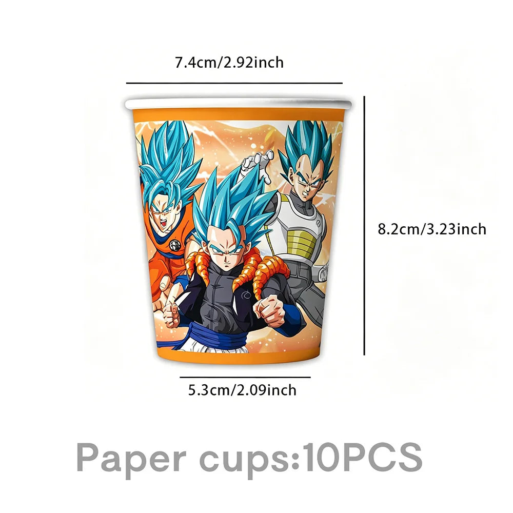Dragon Ball Birthday Party Decorations Party Supplies Tablecloths Paper Cup Plates Napkin Gift Bags Banners Baby Birthday Shower