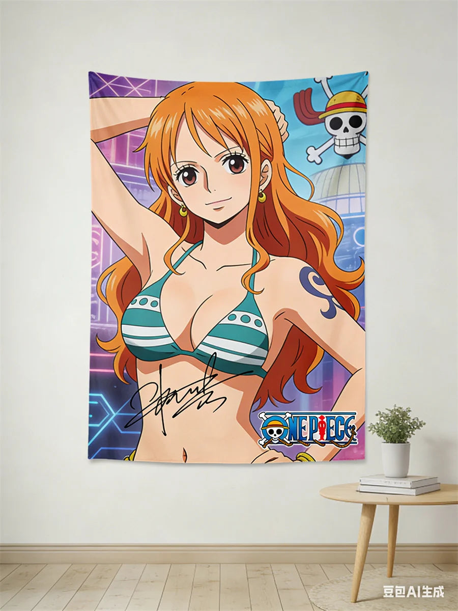 One Piece Luffy 3D Effect Wall Tapestry - Anime Pirate Flag Themed Hanging Cloth for Bedroom, Living Room & Dorm Decor
