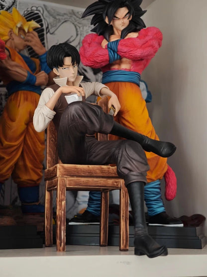 Attack On Titan Levi Ackerman Sitting Pose GK Figure Anime Statue Desktop Decoration Collectible Model For Anime Fans And Otaku