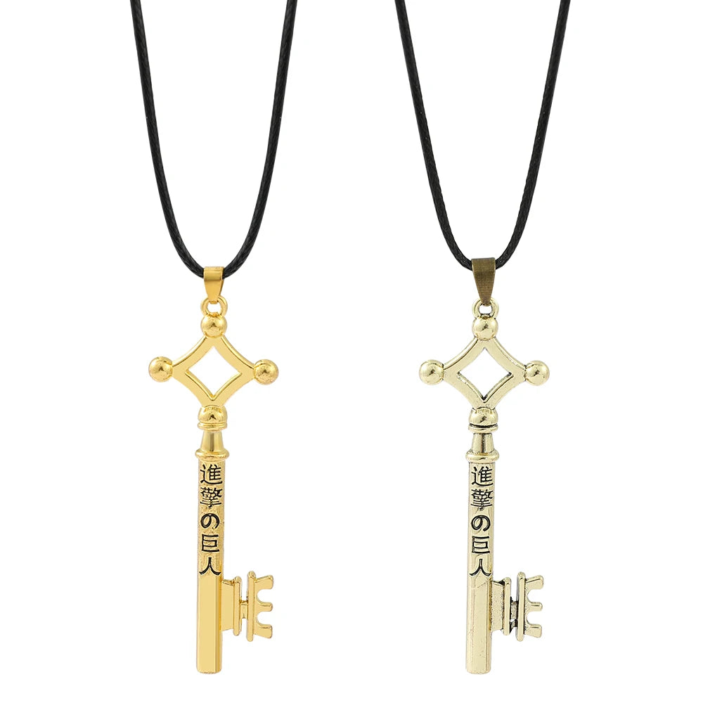 Anime Attack on Titan Necklace Vintage Punk Key Modeling Pendant Cosplay Jewelry Accessories Creative Gifts for Women Men