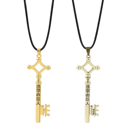 Anime Attack on Titan Necklace Vintage Punk Key Modeling Pendant Cosplay Jewelry Accessories Creative Gifts for Women Men