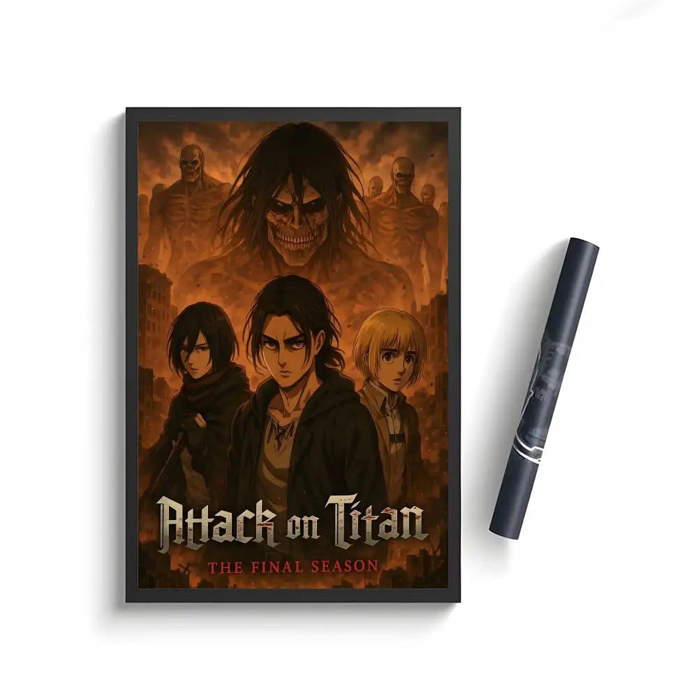 Anime Attack on Titan Poster Stickers Painting Self-Adhesive Wall Decals for Room Home HD Decor Gift