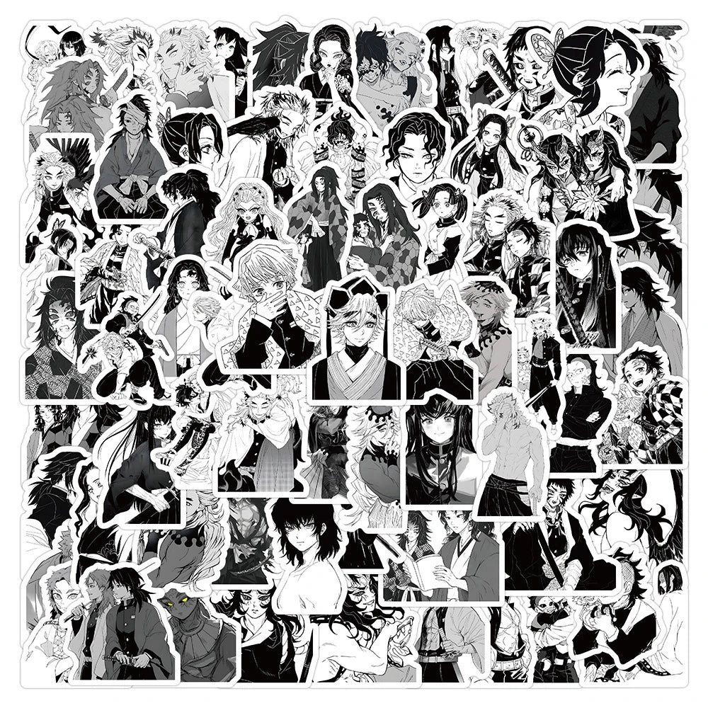 50/100pcs Cartoon Mix Anime Stickers Attack On Titan Jujutsu Kaisen Decals Skateboard Laptop Car Motorcycle Waterproof Sticker