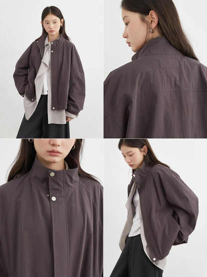 Anime-Inspired Women Stand-Up Collar Jacket