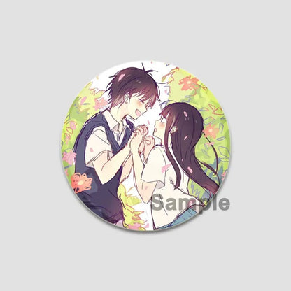 Kimi Ni Todoke Tinplate Pin Round Cartoon Snap-in Brooches