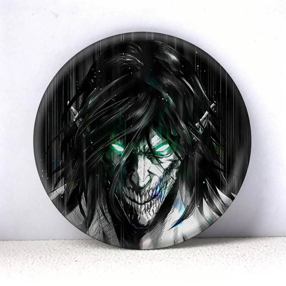 Attack on Titan Eren Yeager Anime   75mm 44mm 25mm Brooch Backpack Hat Pins Accessories Toys Badge