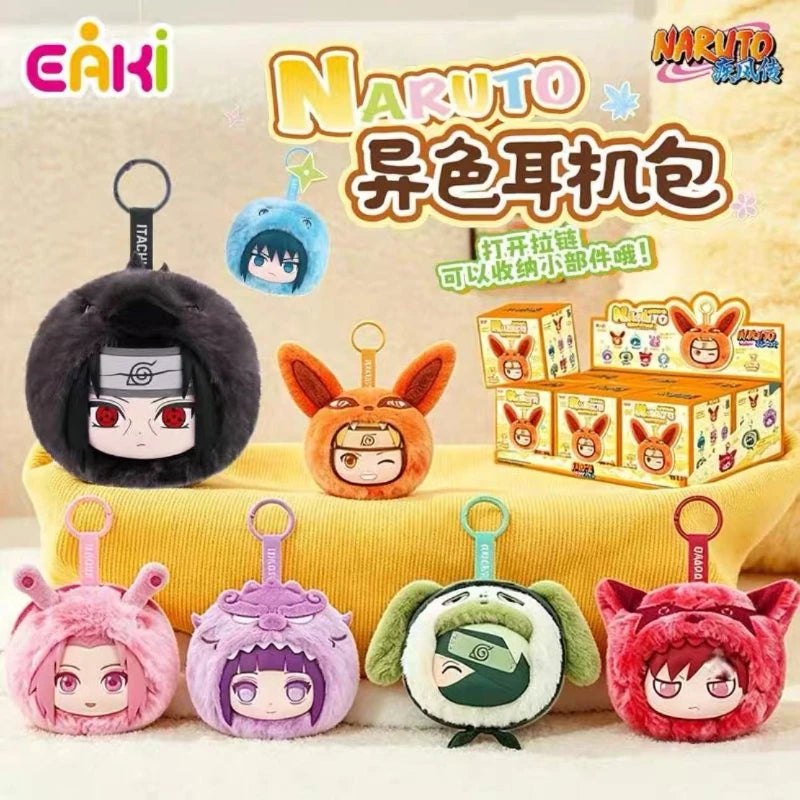 EAKI Naruto Shippuden Special Color Series Earphone Bag Blind Box Itachi Sasuke Cute Keychain Trendy Toys Surprise Pendants Gift