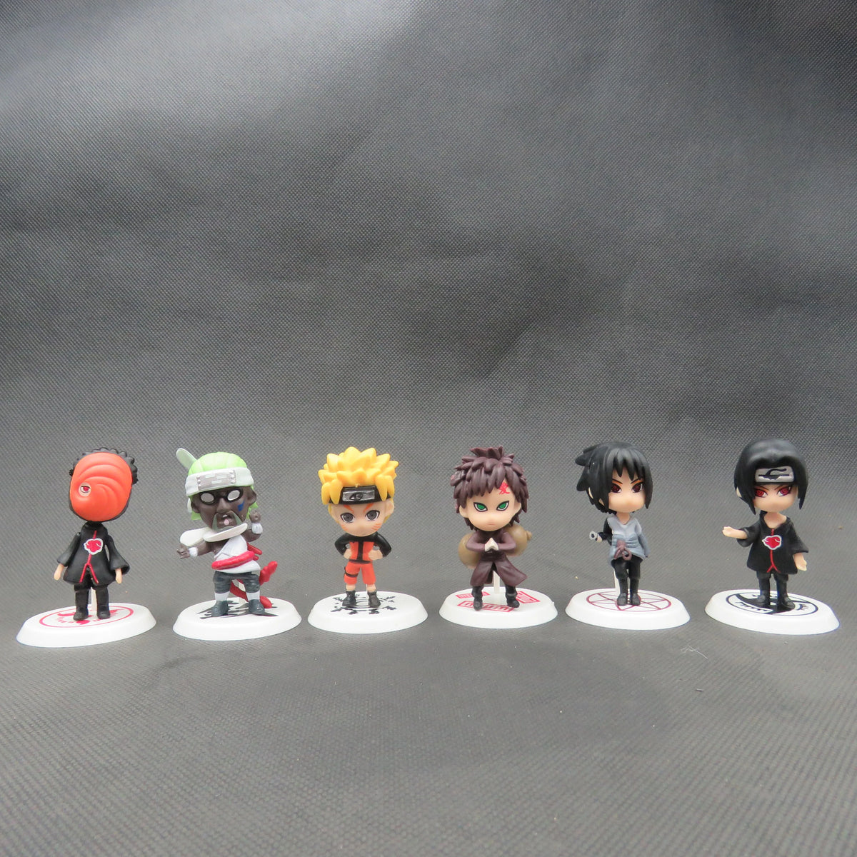 6 Pcs/Lot NARUTO Sasuke Gaara Uchiha Madara Figure 7-8cm 2 Style Personality Base Mini Figurines