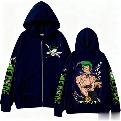 One Piece Zoro Zip Hoodie