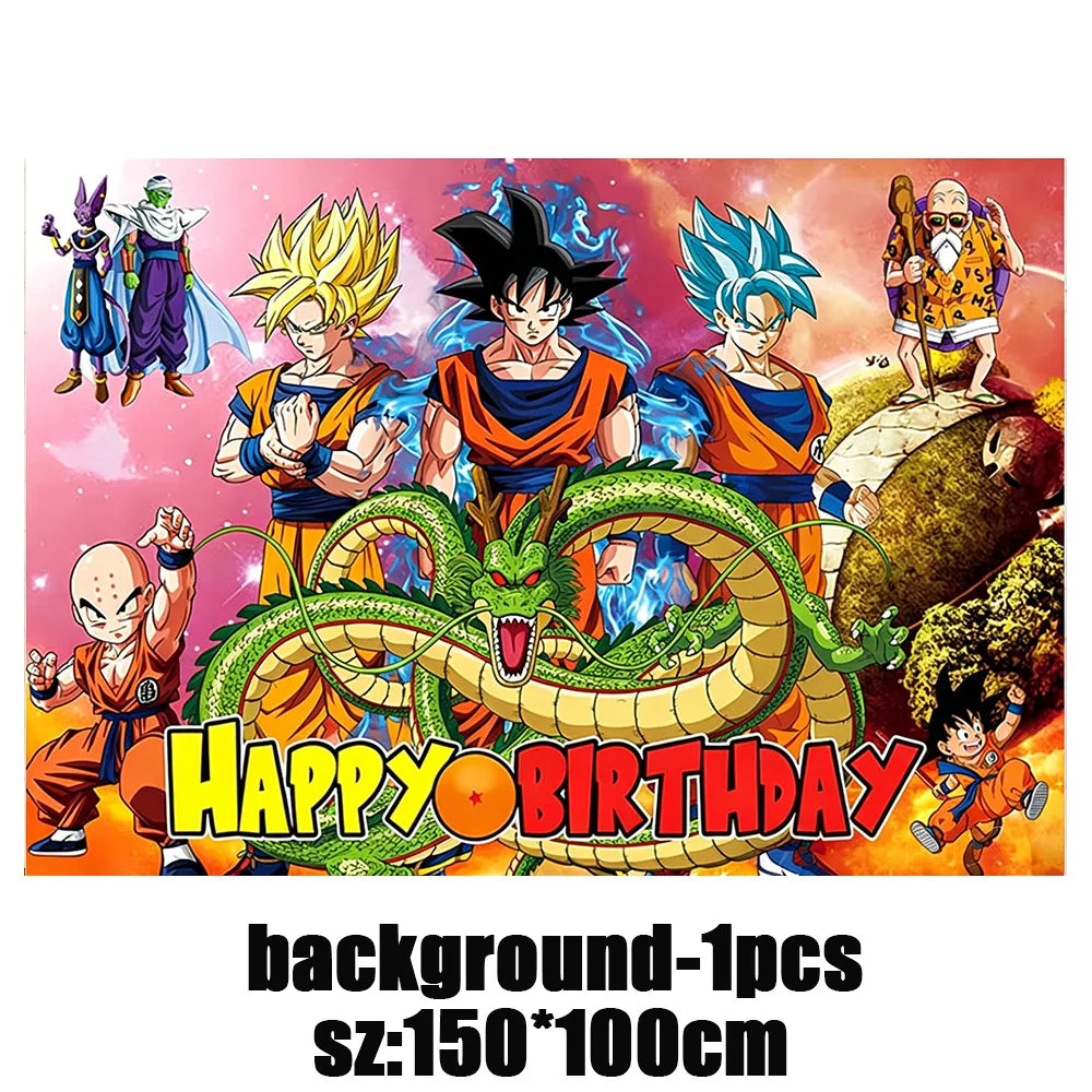 Dragon Ball Birthday Party Decorations Party Supplies Tablecloths Paper Cup Plates Napkin Gift Bags Banners Baby Birthday Shower